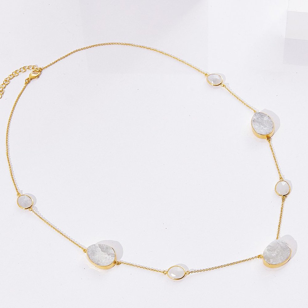 Rainbow Moonstone 18K Necklace